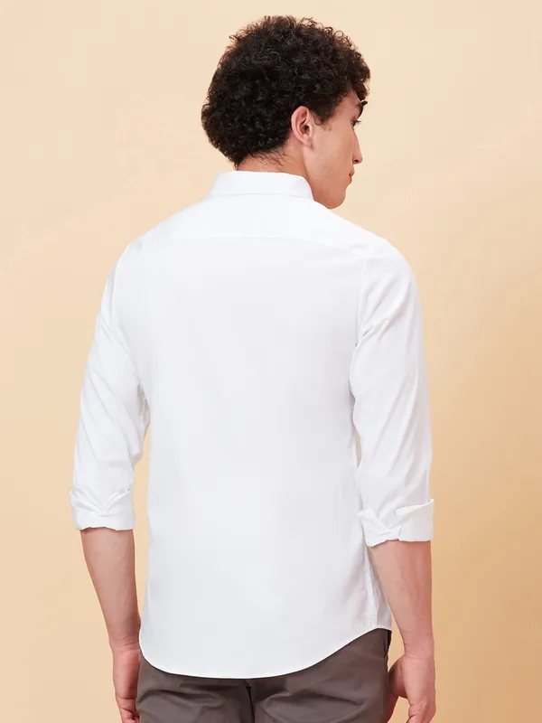 Being Human Clothing Men Slim Fit Shirts-White