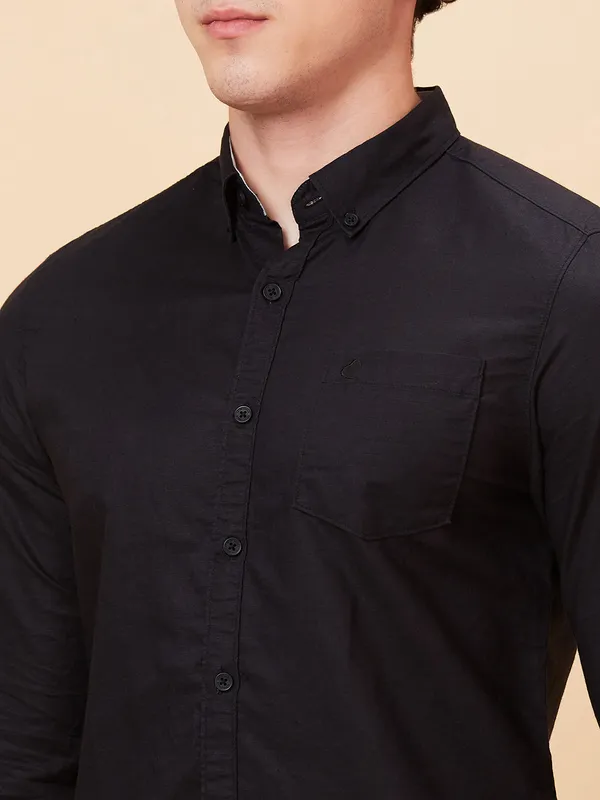 Being Human Men Slim Fit Shirts-Black