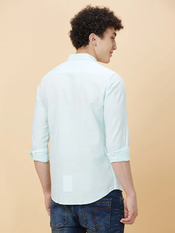 Being Human Men Slim Fit Shirts-Mint