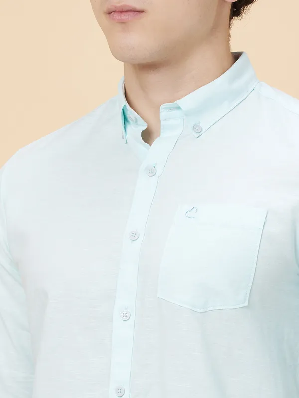 Being Human Men Slim Fit Shirts-Mint