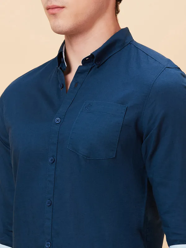 Being Human Men Slim Fit Shirts-Teal