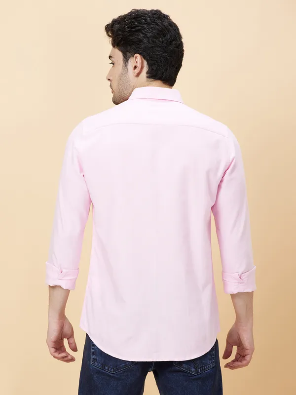 Being Human Clothing Men Slim Fit Shirts-Pink