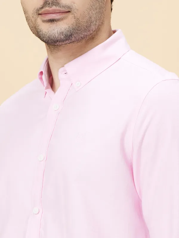 Being Human Clothing Men Slim Fit Shirts-Pink