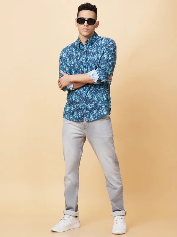 Being Human Mens-Top Shirts Deep Ocean