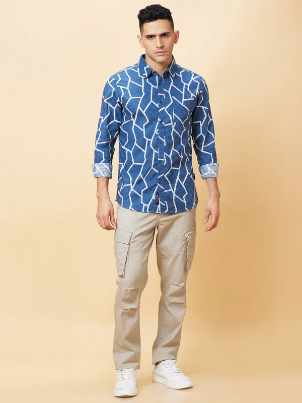 Being Human Clothing Mens-Top Shirts Denim Blue
