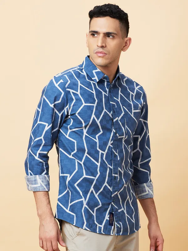 Being Human Clothing Mens-Top Shirts Denim Blue