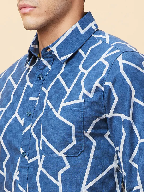 Being Human Clothing Mens-Top Shirts Denim Blue