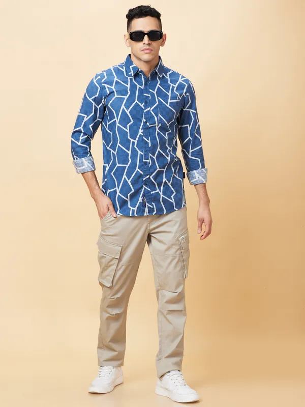 Being Human Clothing Mens-Top Shirts Denim Blue