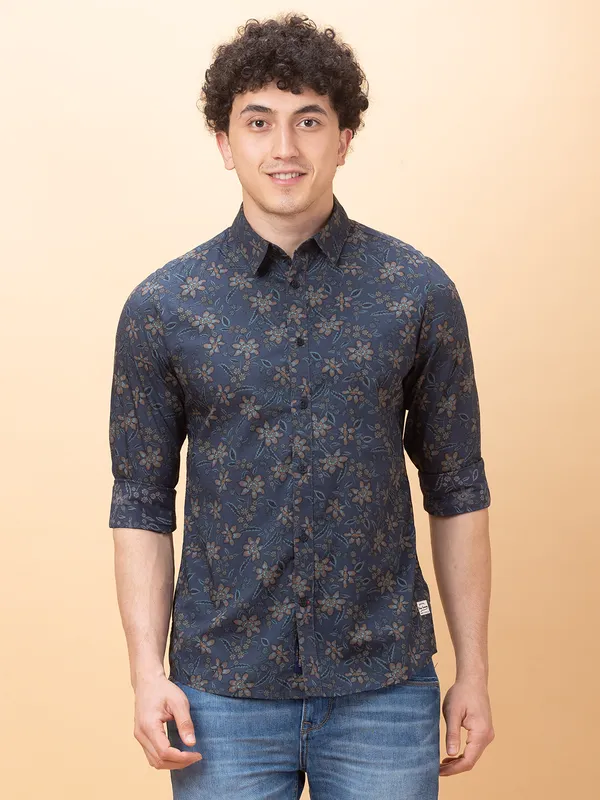 Being Human Mens-Top Shirts Cobalt Blue