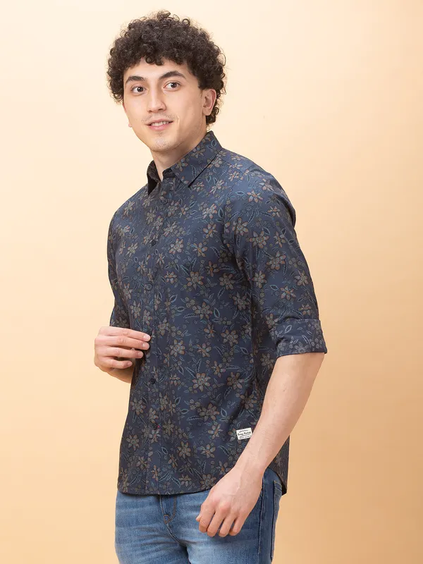 Being Human Mens-Top Shirts Cobalt Blue