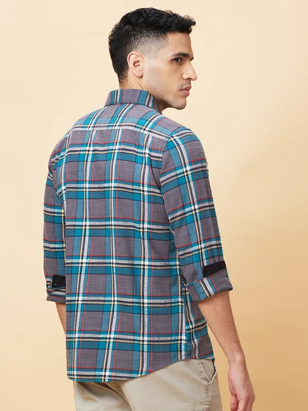 Being Human Clothing Mens-Top Shirts Deep Teal Grey