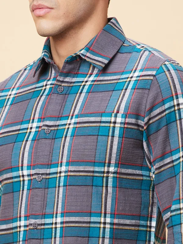 Being Human Clothing Mens-Top Shirts Deep Teal Grey