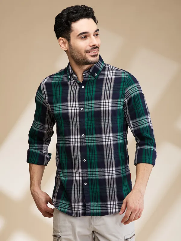 Being Human Clothing Mens-Top Shirts Green Navy