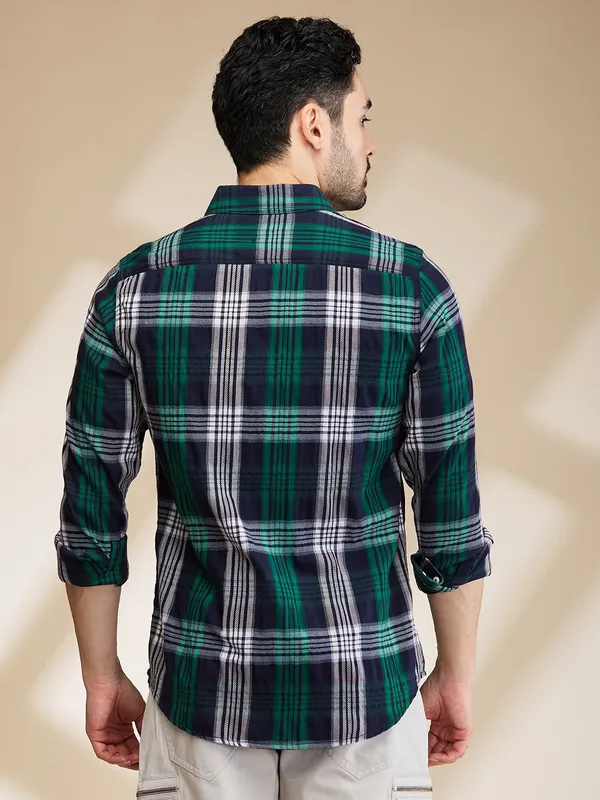 Being Human Clothing Mens-Top Shirts Green Navy