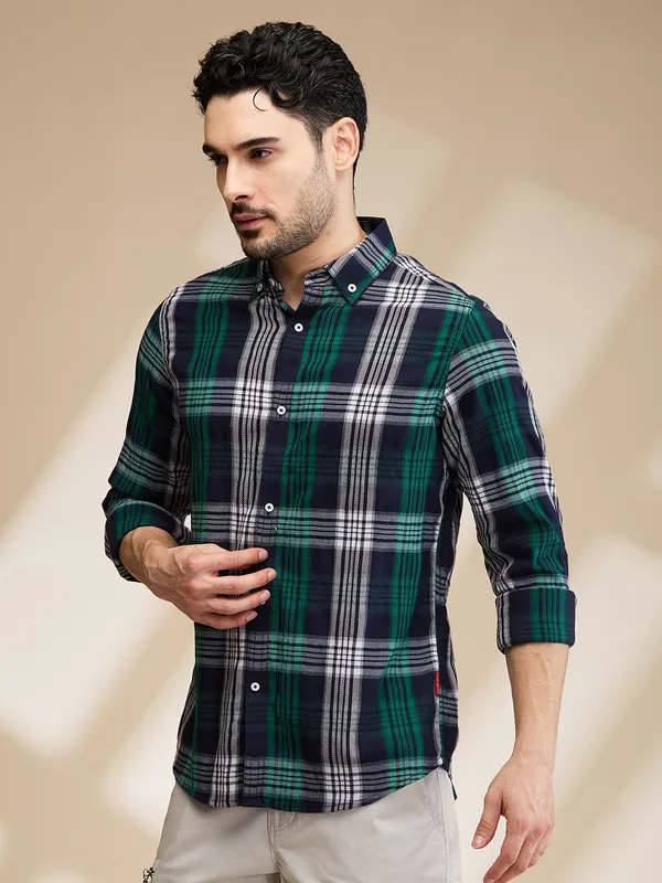 Being Human Clothing Mens-Top Shirts Green Navy