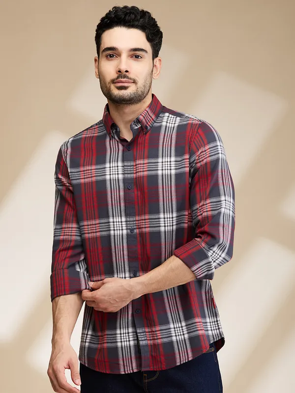Being Human Clothing Mens-Top Shirts Red Navy