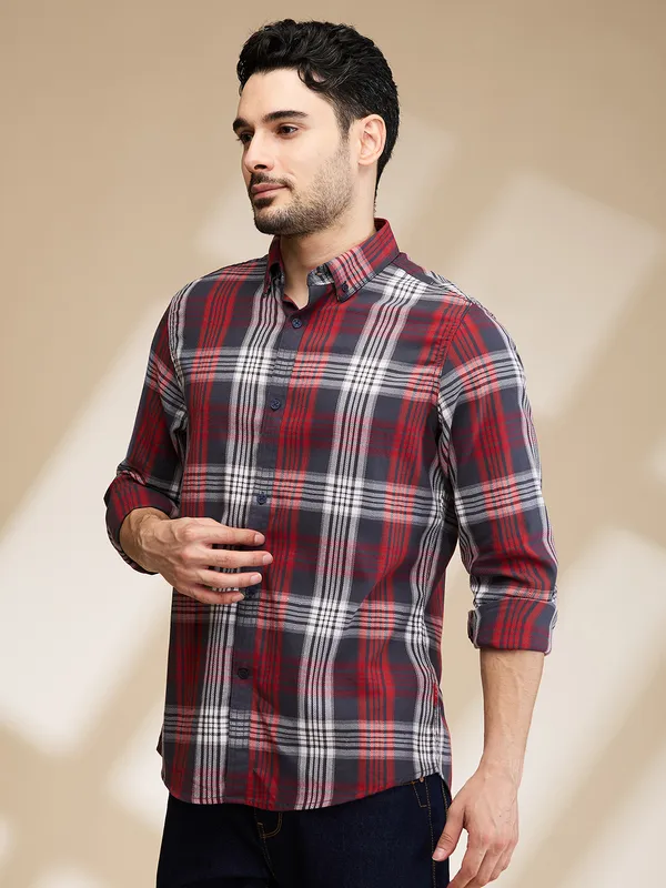 Being Human Clothing Mens-Top Shirts Red Navy