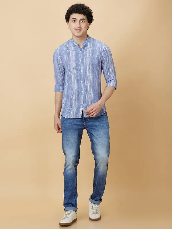 Being Human Clothing Mens-Top Shirts Ice Blue