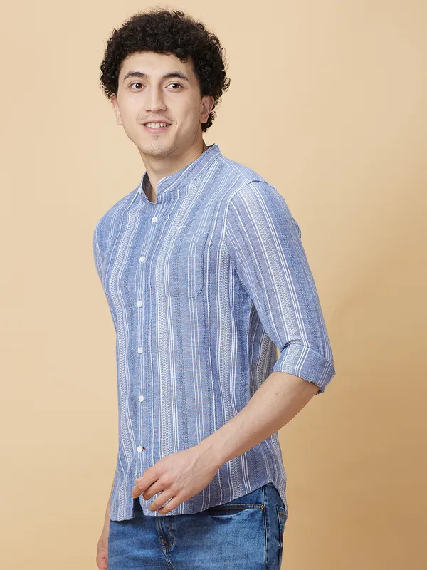 Being Human Clothing Mens-Top Shirts Ice Blue
