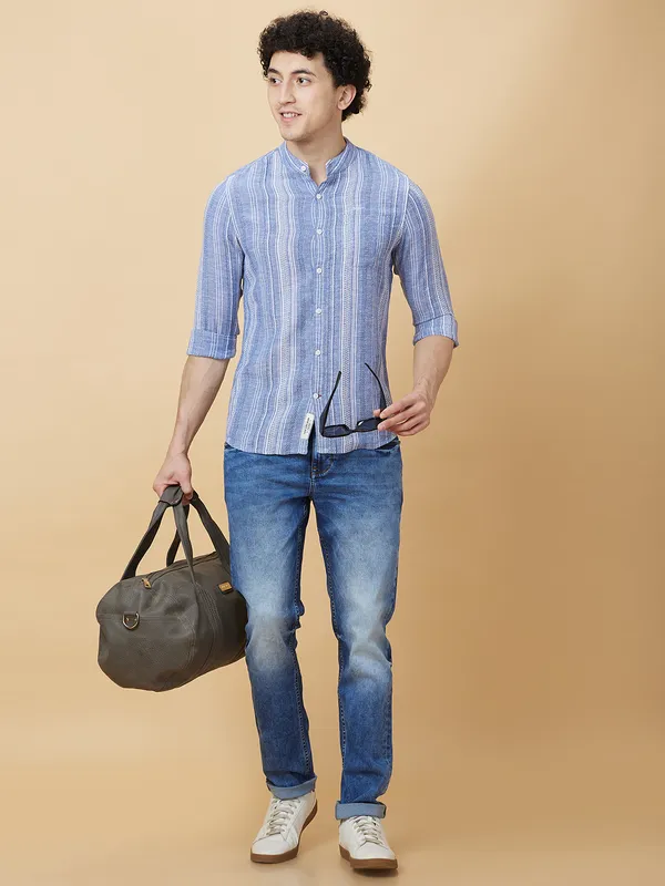 Being Human Clothing Mens-Top Shirts Ice Blue