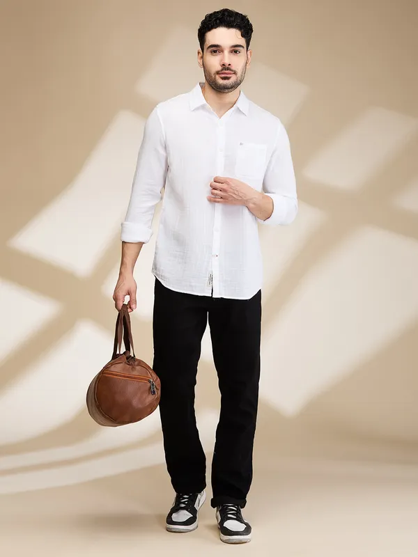 Being Human Clothing Mens-Top Shirts White