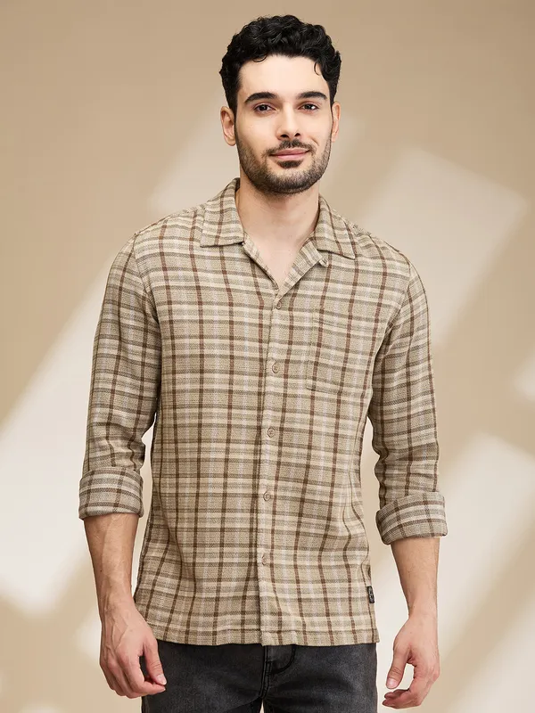 Being Human Clothing Mens-Top Shirts Olive Stone
