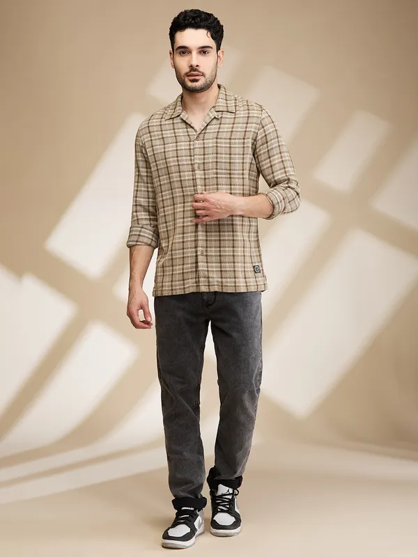 Being Human Clothing Mens-Top Shirts Olive Stone