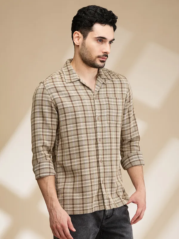 Being Human Clothing Mens-Top Shirts Olive Stone