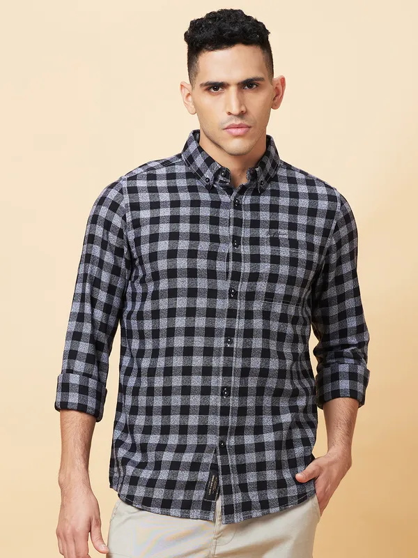 Being Human Clothing Mens-Top Shirts Black White