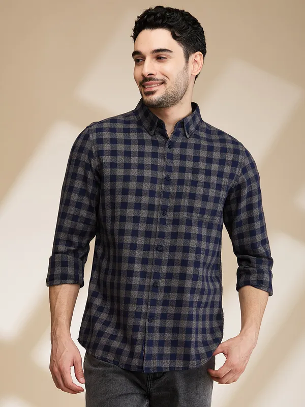 Being Human Clothing Mens-Top Shirts Navy Charcoal