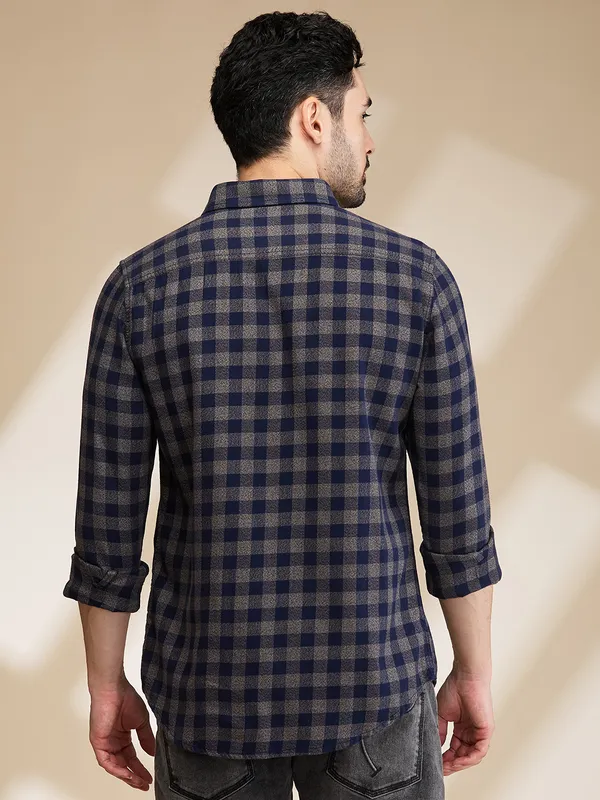 Being Human Clothing Mens-Top Shirts Navy Charcoal