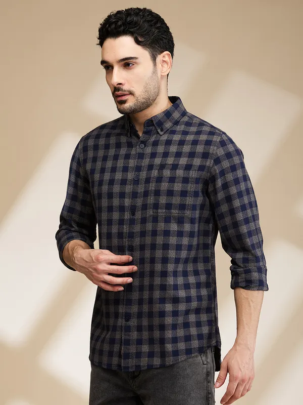 Being Human Clothing Mens-Top Shirts Navy Charcoal