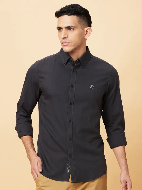 Being Human Clothing Mens-Top Shirts Charcoal