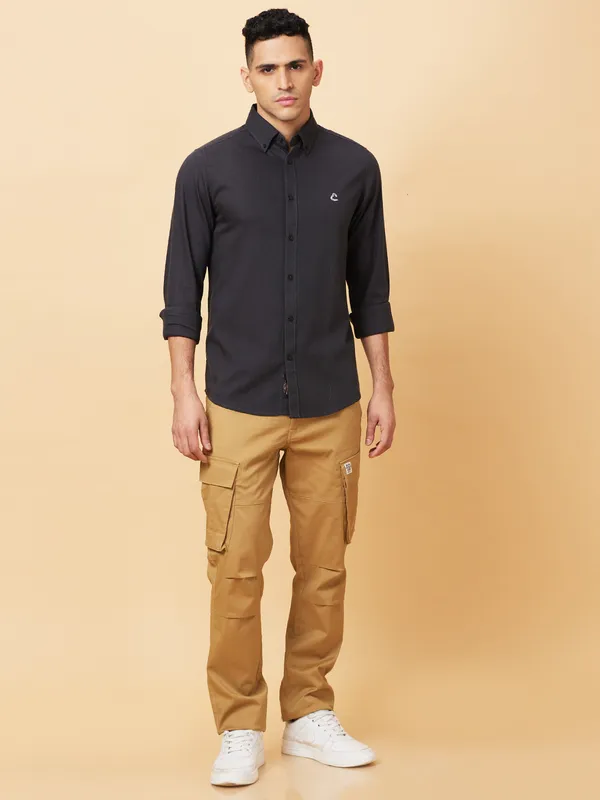 Being Human Clothing Mens-Top Shirts Charcoal