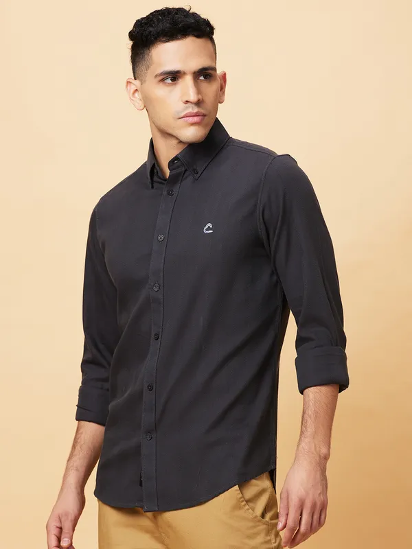 Being Human Clothing Mens-Top Shirts Charcoal