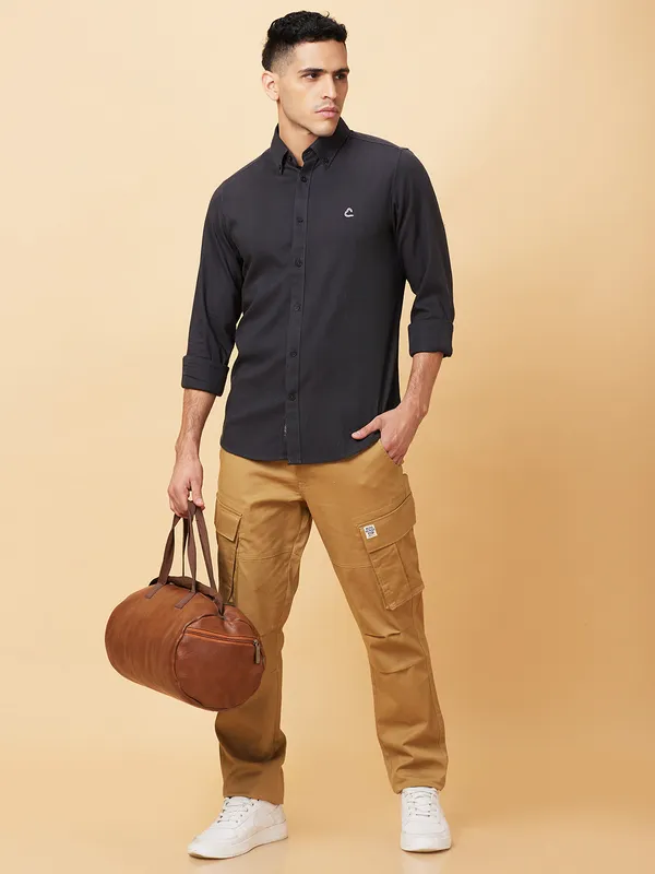 Being Human Clothing Mens-Top Shirts Charcoal