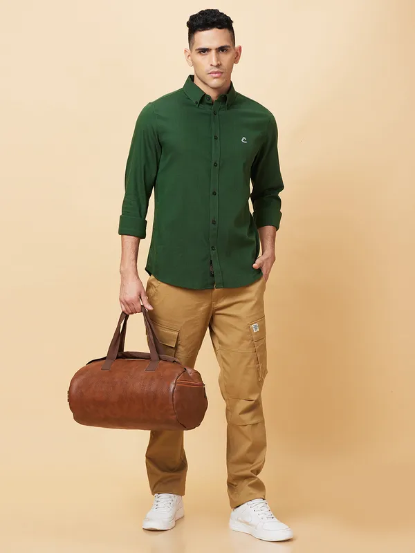 Being Human Clothing Mens-Top Shirts Olive