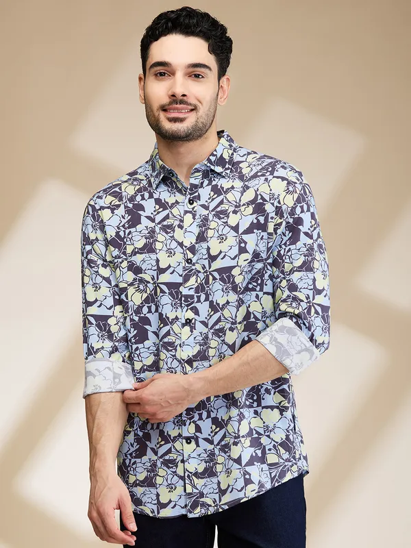 Being Human Clothing Mens-Top Shirts Grey Yellow