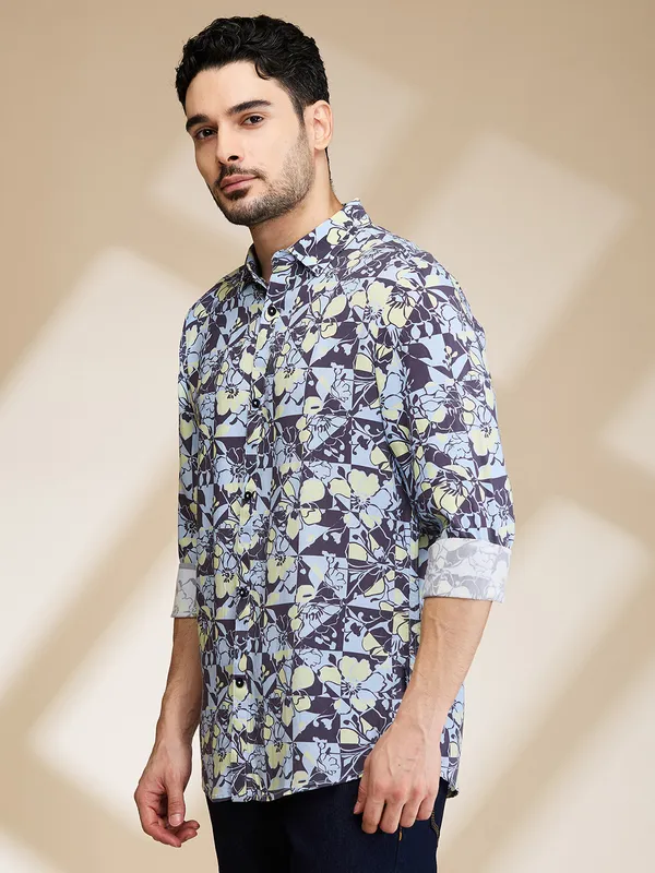 Being Human Clothing Mens-Top Shirts Grey Yellow