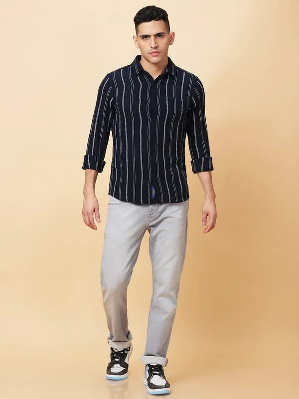 Being Human Clothing Mens-Top Shirts Black White