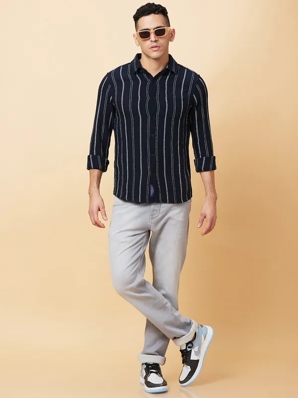 Being Human Clothing Mens-Top Shirts Black White