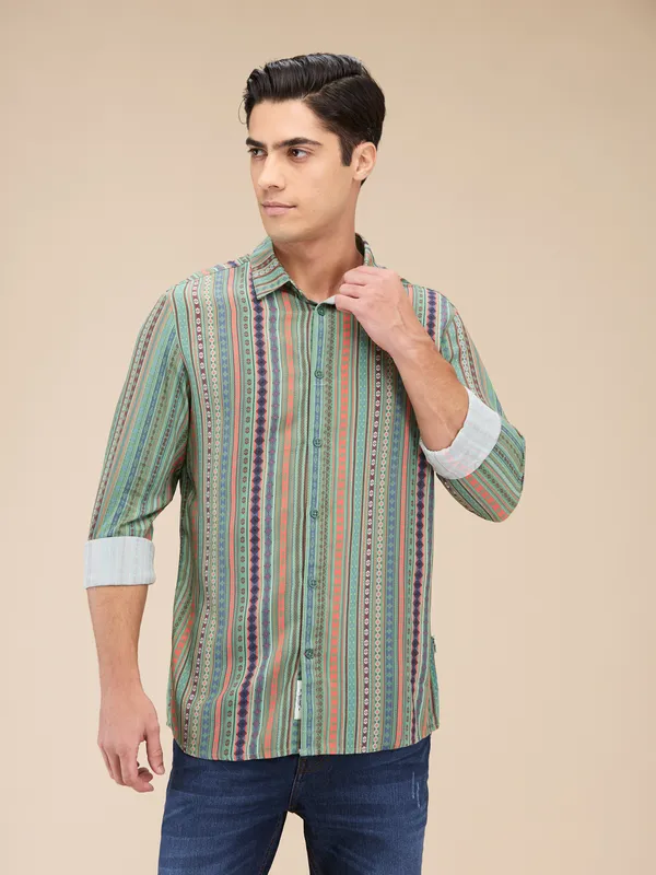 Being Human Mens-Top Shirts Fern Green
