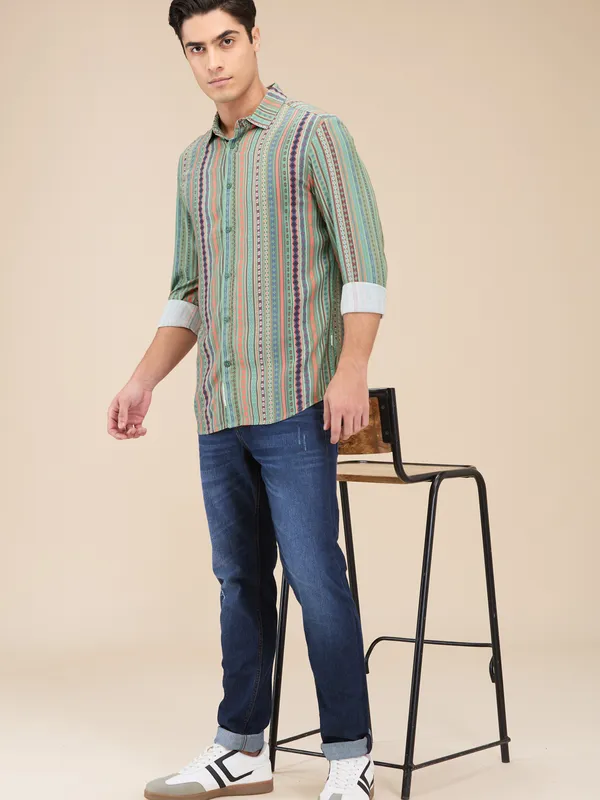 Being Human Mens-Top Shirts Fern Green