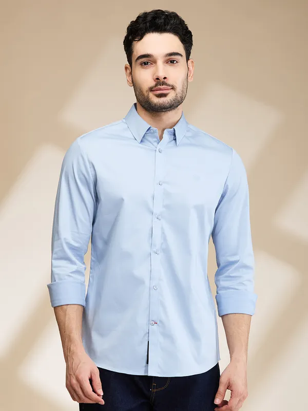 Being Human Clothing Mens-Top Shirts Sky Blue