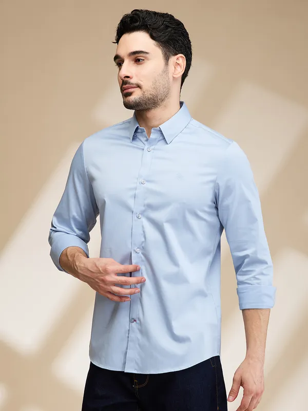 Being Human Clothing Mens-Top Shirts Sky Blue