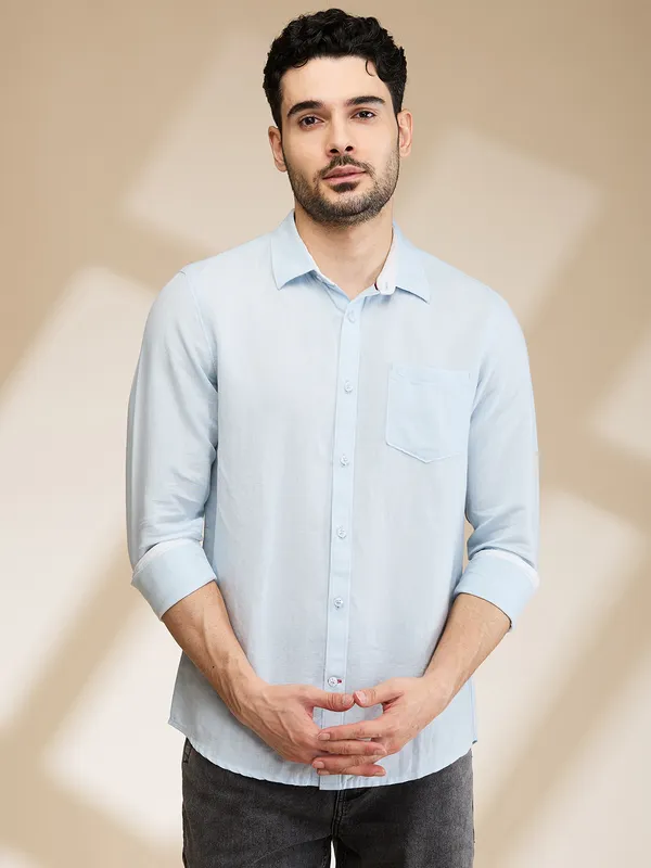 Being Human Mens-Top Shirts Sky