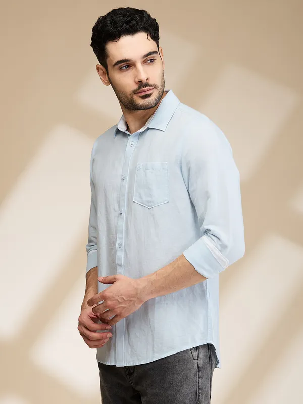 Being Human Mens-Top Shirts Sky