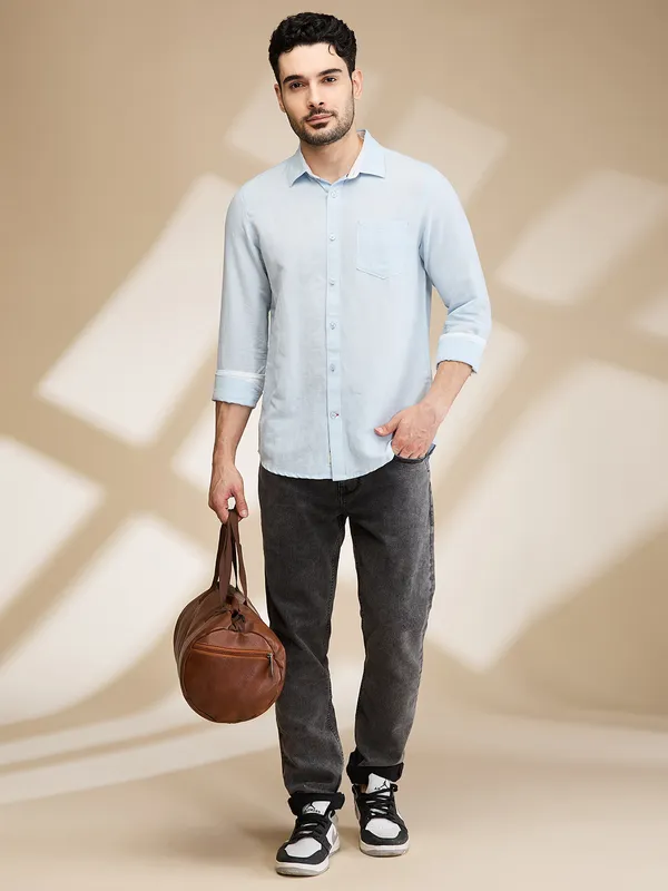 Being Human Mens-Top Shirts Sky