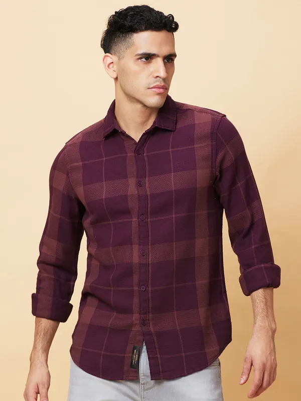 Being Human Mens-Top Shirts Maroon