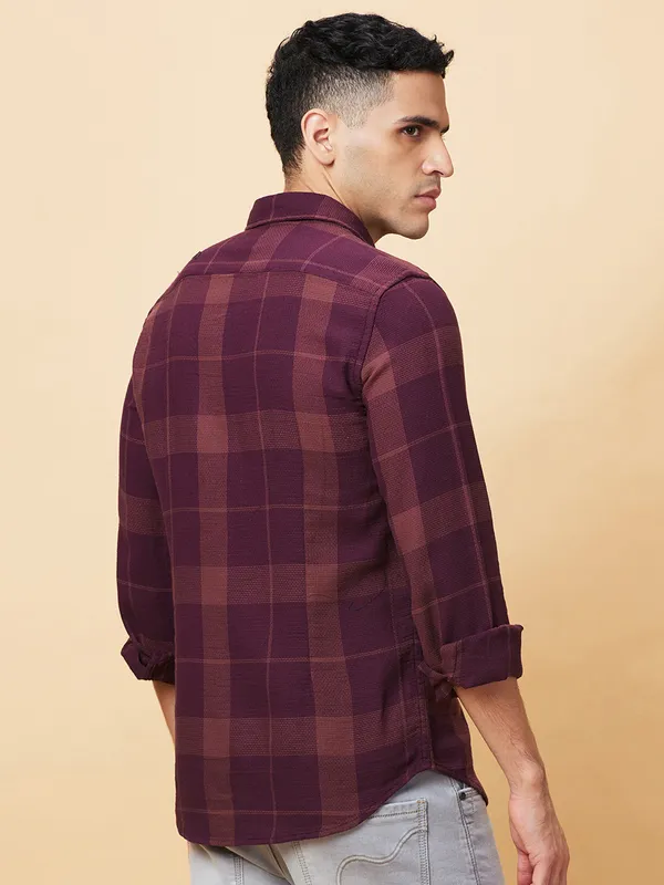 Being Human Mens-Top Shirts Maroon